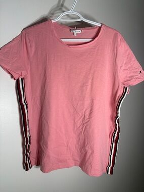 Tommy Hilfiger Pink Short Sleeve Tee with Signature Side Stripes